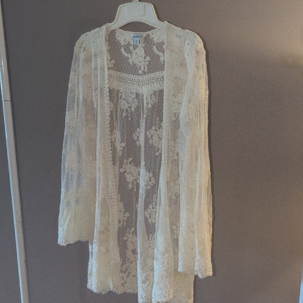 Sundance Size Medium Lace Long Cardigan